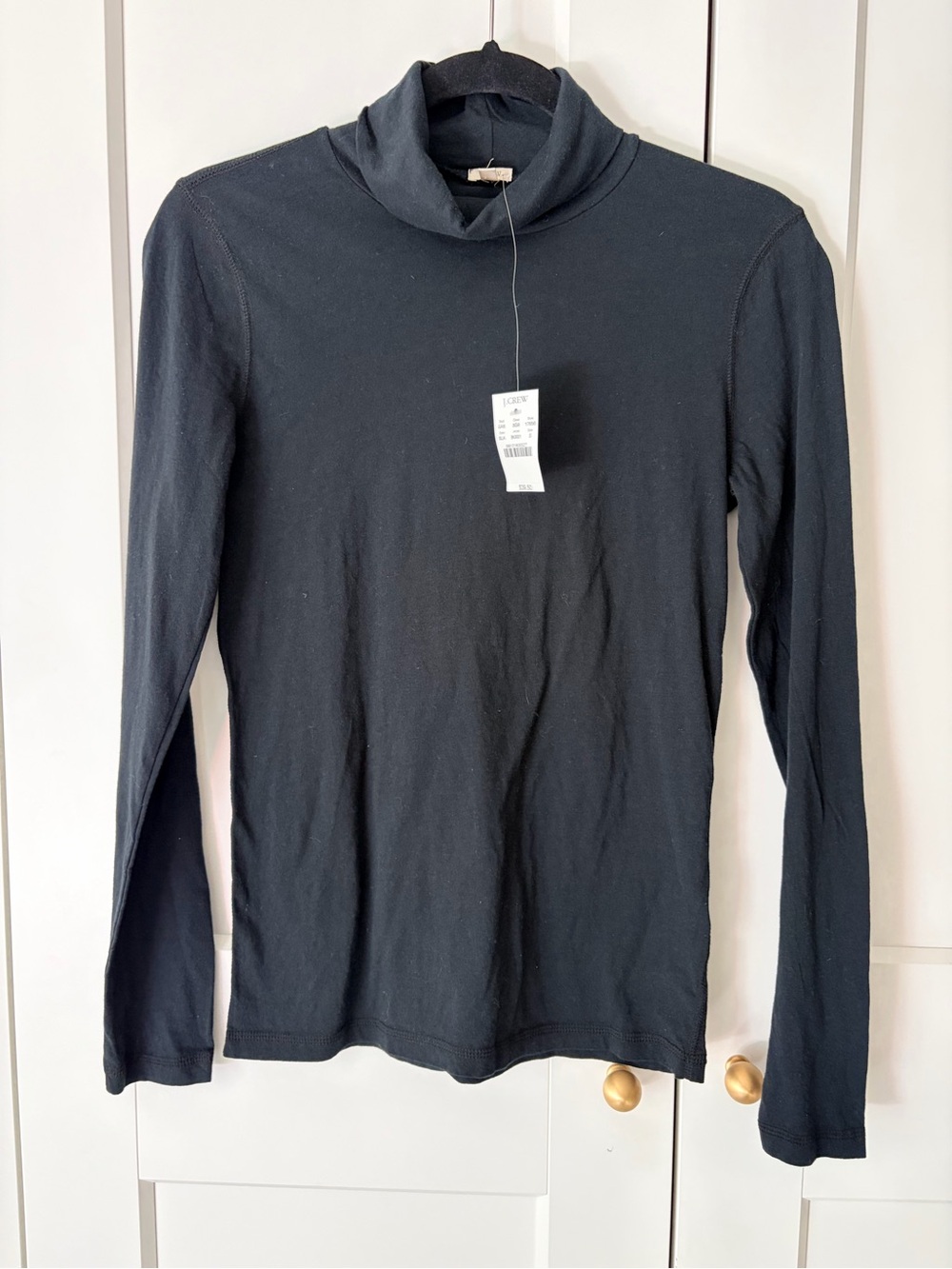 J. Crew Black Lightweight Long-Sleeve Turtleneck Top | S